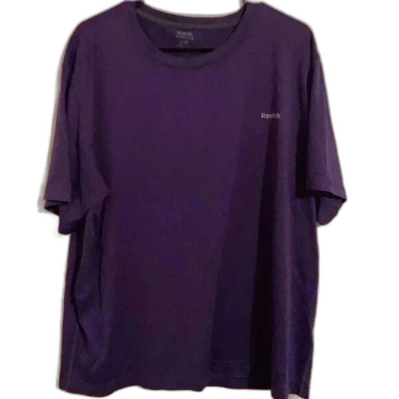 Reebok T-Shirt Men's Purple Gray Logo Athletic Quick Dry Short Sleeve - Picture 4 of 4